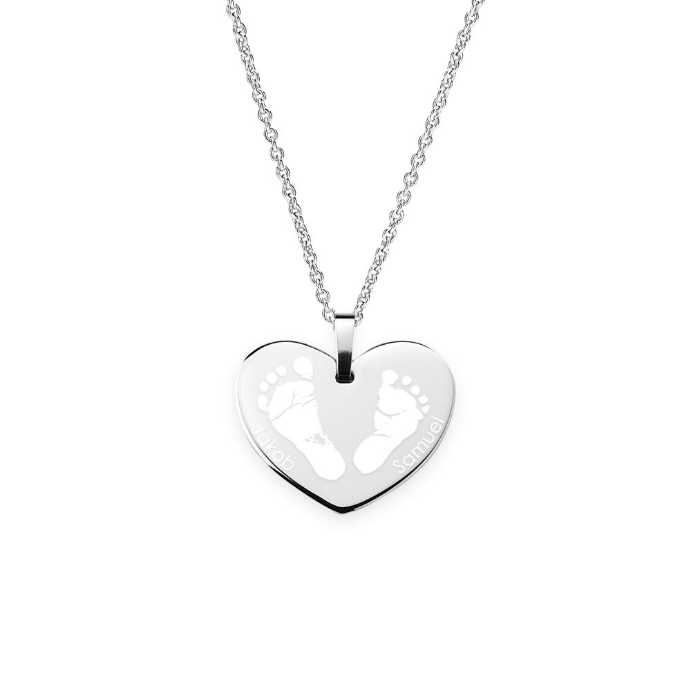 Am Herzen vereint- Light Collection - Geschwisterkette - mit 2 Abdrücken - SEVOLY