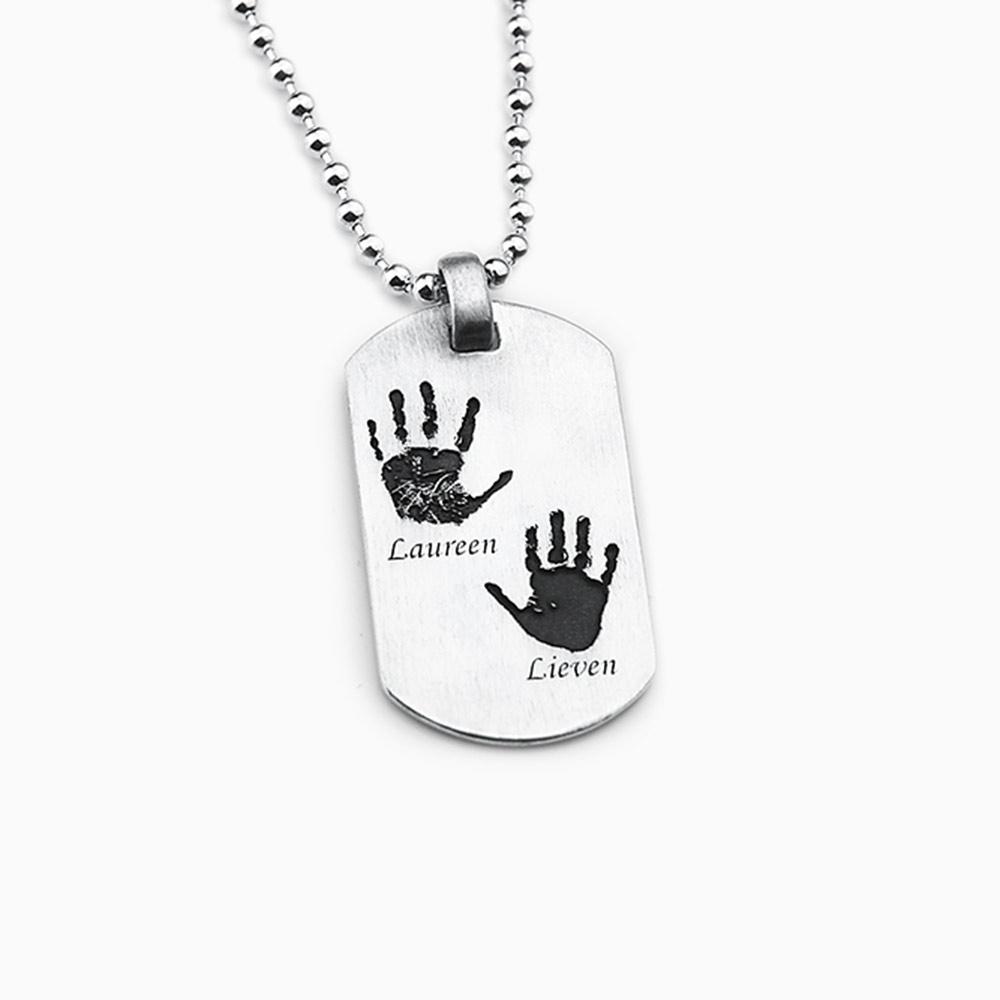 Family Tag Kette - Dog Tag Geschwisterkette mit 2 Abdrücken - SEVOLY