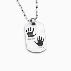 Familienbande - Dog Tag Geschwisterkette mit 3D Abdrücke