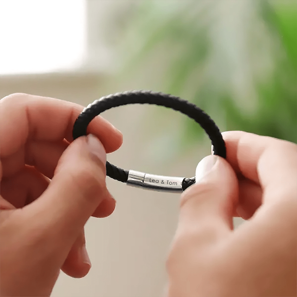 Personalisiertes Männerarmband - mit diskreter Gravur auf Innenseite - SEVOLY